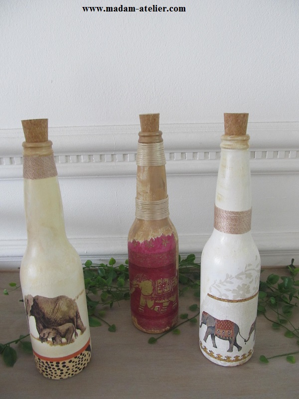 garrafas decoradas efefantes VII